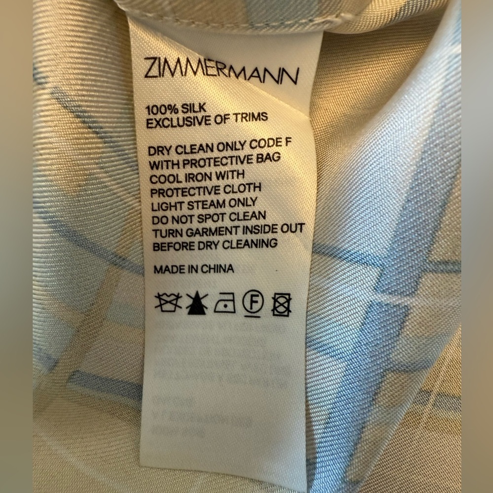 Zimmermann Multicolor Plaid Pastel Women’s Silk Short Sleeve - Picture 5 of 8